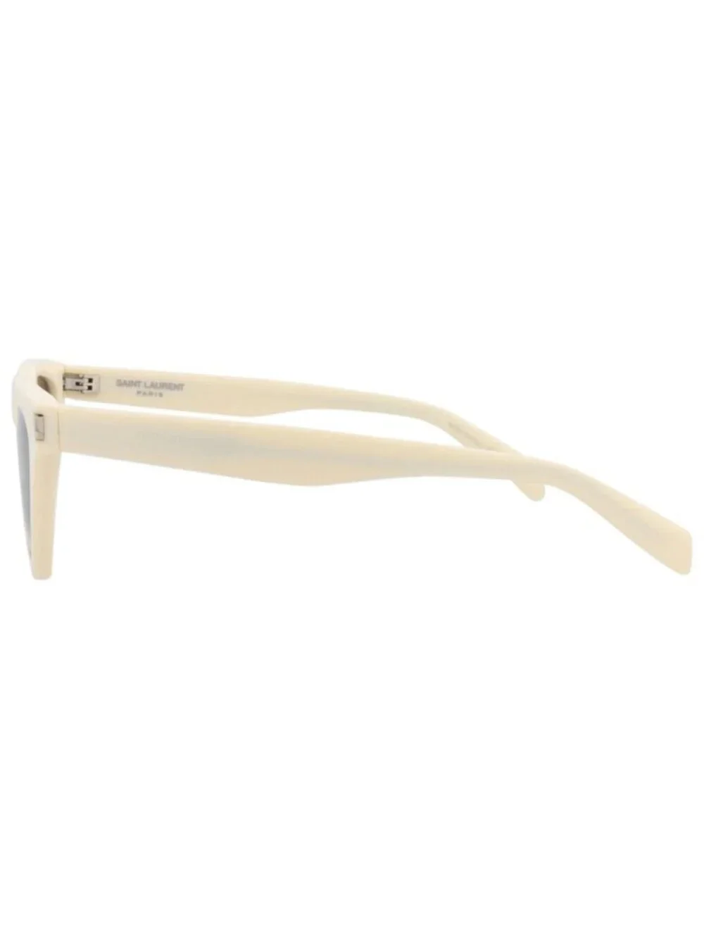 New Saint Laurent Women's Sunglasses Cat Eye Recycled Acetate Frame Ivory Ivory